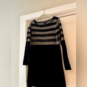 Alfani black & gray sweater dress